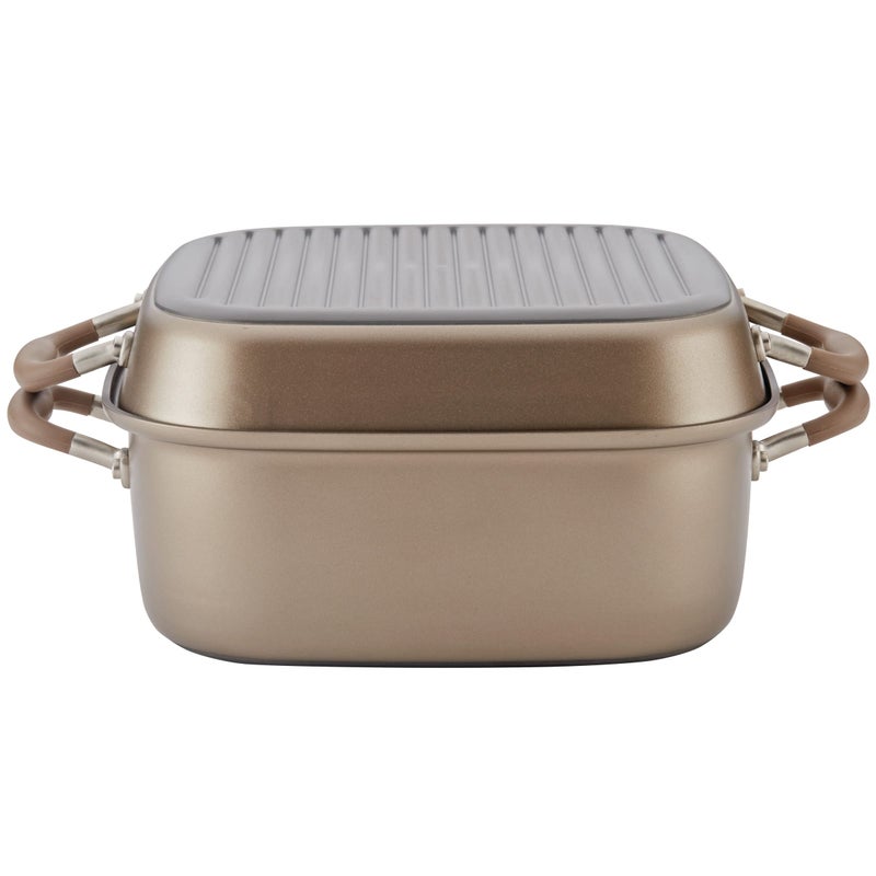 Anolon Advanced Hard Anodized Nonstick Grill Pan  Griddle and Roaster  11 Inch Brown - Image 1
