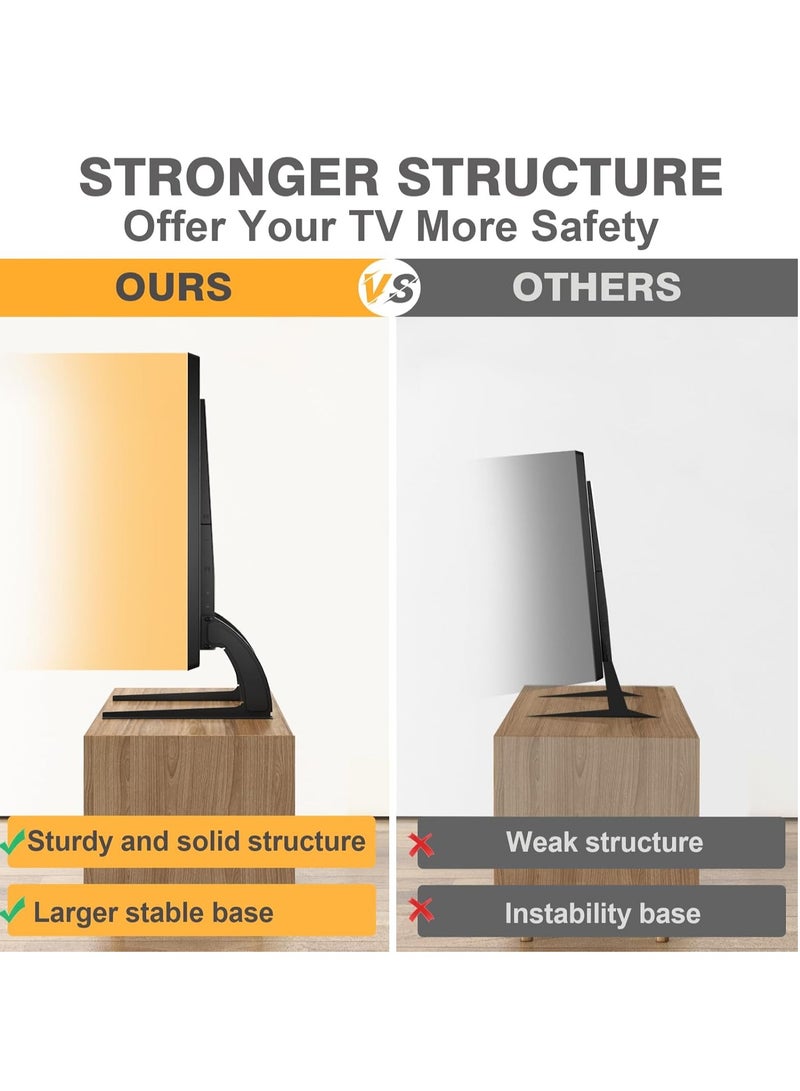 ELTRAZONE حامل تلفاز عالمي للسطح - قاعدة قابلة للتعديل للارتفاع لتلفزيونات LCD/LED من 27" إلى 65" - Image 3