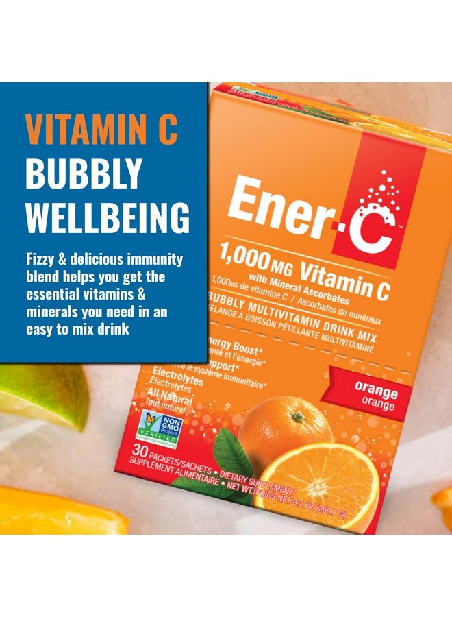 Ener-C مسحوق مشروب متعدد الفيتامينات بنكهة البرتقال من إينر-سي - فيتامين سي 1000 ملغ والإلكتروليتات مع عصير فواكه حقيقي - طاقة طبيعية ودعم المناعة للنساء والرجال - خالي من الكائنات المعدلة وراثيًا ونباتي وخالي من الغلوتين - 30 حبة - Image 2