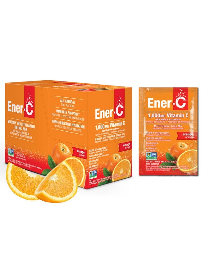 Ener-C مسحوق مشروب متعدد الفيتامينات بنكهة البرتقال من إينر-سي - فيتامين سي 1000 ملغ والإلكتروليتات مع عصير فواكه حقيقي - طاقة طبيعية ودعم المناعة للنساء والرجال - خالي من الكائنات المعدلة وراثيًا ونباتي وخالي من الغلوتين - 30 حبة - Image 1