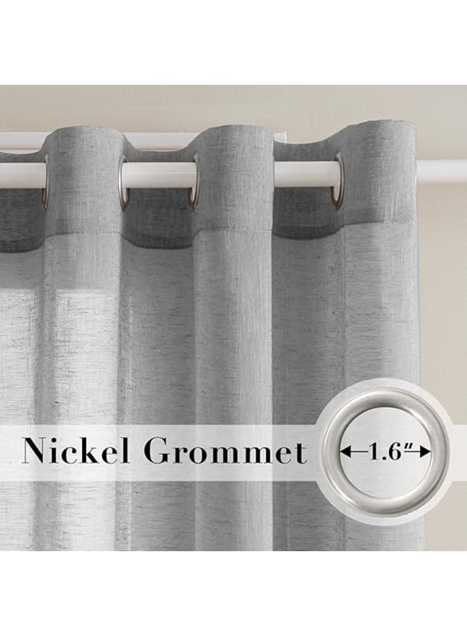  انتكس بيت الستائر ستائر كتان شفافة شبه شفافة - مظهر أنيق لغرف المعيشة وديكور المنزل - قماش خفيف الوزن مع حلقة فولاذية - قطعة واحدة - Image 4
