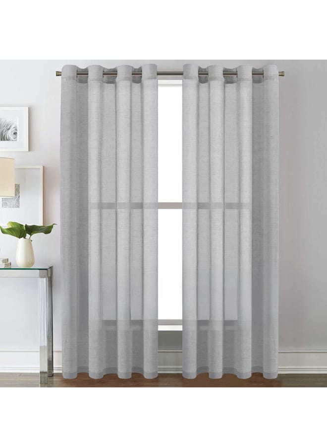  انتكس بيت الستائر ستائر كتان شفافة شبه شفافة - مظهر أنيق لغرف المعيشة وديكور المنزل - قماش خفيف الوزن مع حلقة فولاذية - قطعة واحدة - Image 1