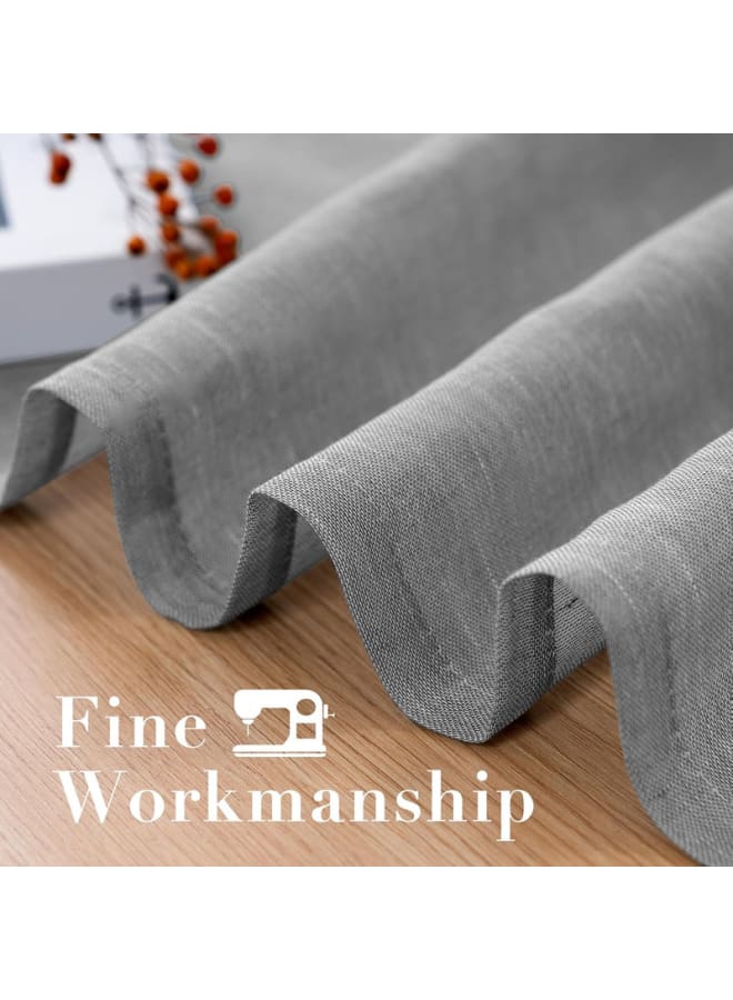  انتكس بيت الستائر ستائر كتان شفافة شبه شفافة - مظهر أنيق لغرف المعيشة وديكور المنزل - قماش خفيف الوزن مع حلقة فولاذية - قطعة واحدة - Image 3