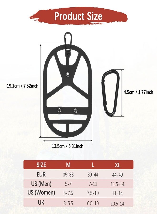 TIXIPEM Shoe Holster for Backpack [1SET] - Elastic Silicone Footwear Holder with Clip Use for Travel & Outdoors & Sports - [Black-M] Hang Extra Shoes Cleats Boots - Image 3