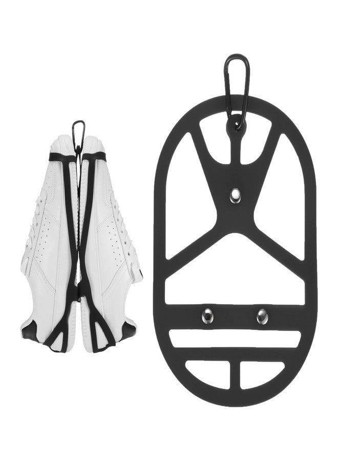 TIXIPEM Shoe Holster for Backpack [1SET] - Elastic Silicone Footwear Holder with Clip Use for Travel & Outdoors & Sports - [Black-M] Hang Extra Shoes Cleats Boots - Image 1