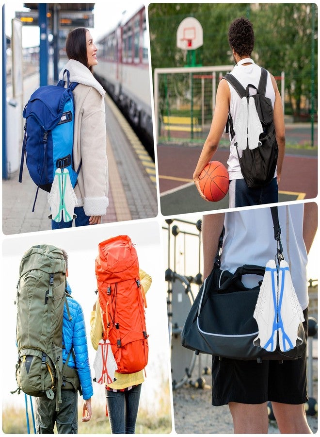 TIXIPEM Shoe Holster for Backpack [1SET] - Elastic Silicone Footwear Holder with Clip Use for Travel & Outdoors & Sports - [Black-M] Hang Extra Shoes Cleats Boots - Image 2
