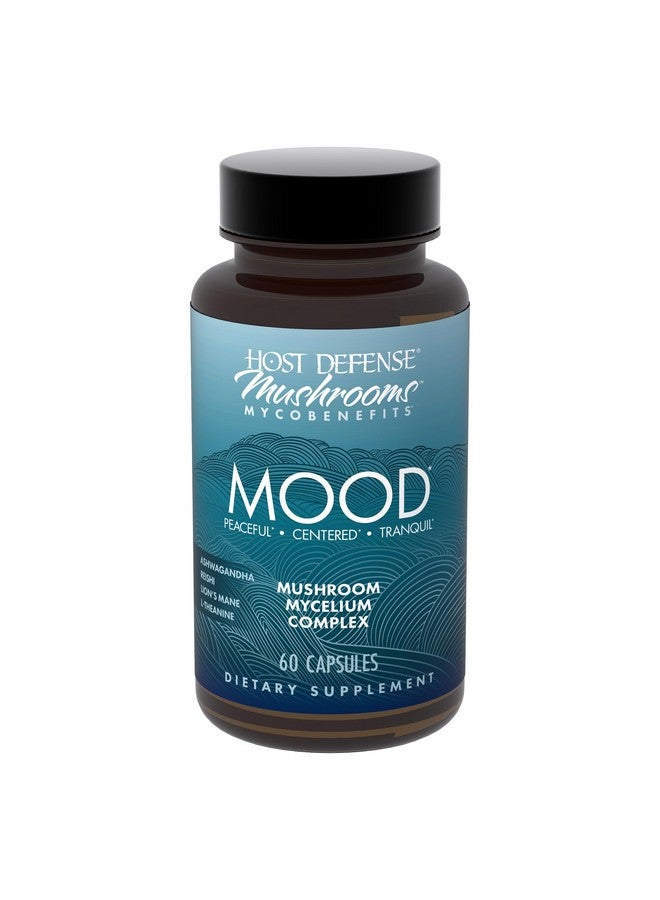 Host Defense MycoBenefits Mood* Capsules - Healthy Mind Support with Lion's Mane, L-Theanine & Ashwagandha - Relaxing & Calming Supplement - 60 Capsules (30 Servings)* - Image 1