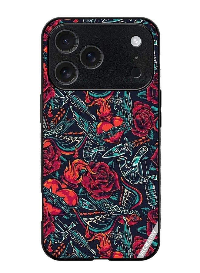 VR CREATIVE Protective Case Cover For Apple iPhone 17 Pro Max Flower Design Multicolour