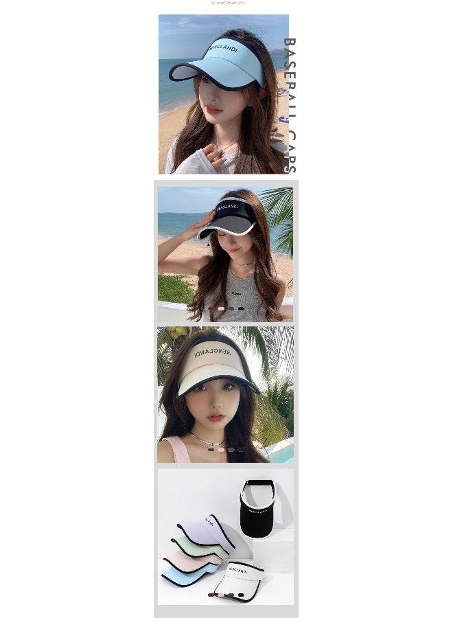 NIBEMINENT Sport Sun Visor Hats, Summer Spring Outdoor Sports Lightweight Empty Top Baseball Cap Cotton Ball Caps for Cycling Running, Tennis, Golf & All Sports - Women and Men - Image 3