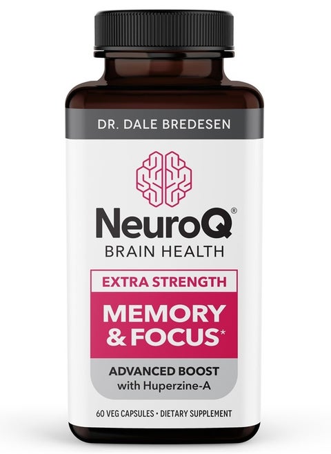NeuroQ Memory & Focus Extra Strength - Boosts Cognitive Performance & Brain Function - Supports Neuroprotection & Concentration - Huperzine A, Gotu Kola, Ginkgo, Coffee Fruit & Propolis - 60 Capsules