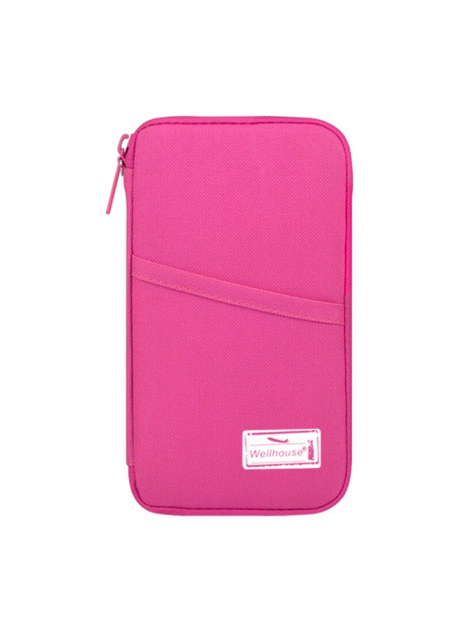 Wellhouse Wellhouse Passport Holder, Business Travel Card And Document Organizer, Water-resistant Id Storage Pouch, Large Size, Rose Red - Image 2