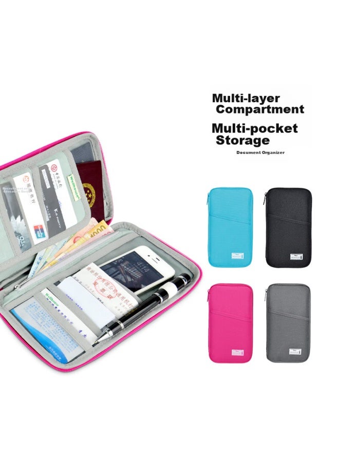 Wellhouse Wellhouse Passport Holder, Business Travel Card And Document Organizer, Water-resistant Id Storage Pouch, Large Size, Rose Red - Image 1