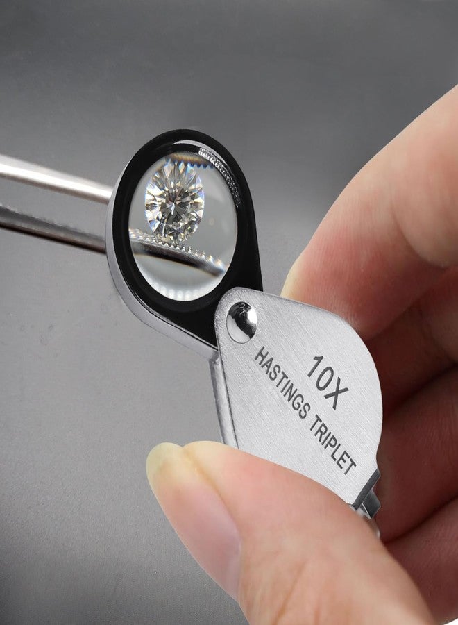 DANOPLUS 10X Jewelers Loupe Magnifier Jewelry Magnifying Glass 16mm Foldable Pocket Magnifying Glass Jewelry Loupe for Gems, Jewelry, Coins, Stamp - Image 3