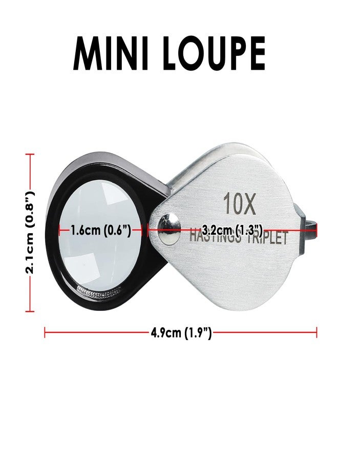 DANOPLUS 10X Jewelers Loupe Magnifier Jewelry Magnifying Glass 16mm Foldable Pocket Magnifying Glass Jewelry Loupe for Gems, Jewelry, Coins, Stamp - Image 5