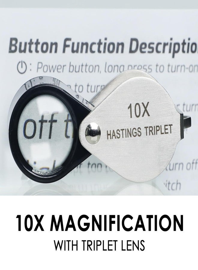 DANOPLUS 10X Jewelers Loupe Magnifier Jewelry Magnifying Glass 16mm Foldable Pocket Magnifying Glass Jewelry Loupe for Gems, Jewelry, Coins, Stamp - Image 4