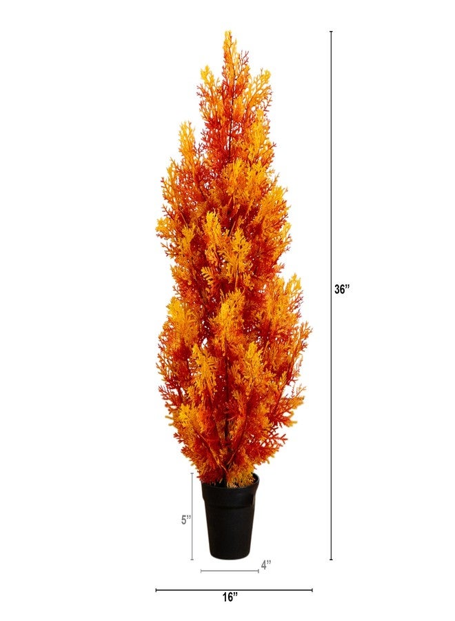 Nearly Natural 3ft UV Resistant Autumn Artificial Fall Cedar Tree - Indoor/Outdoor - Image 2