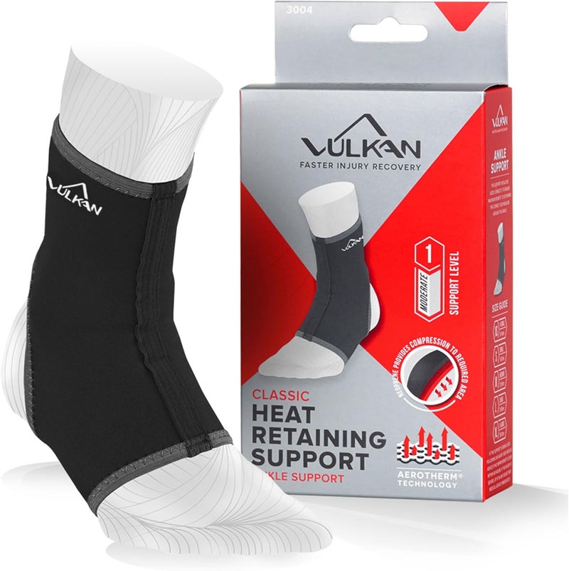 VULKAN Ankle Support Classic 3004 Medium Ankle Sleeve Breathable Compression For Sprains Strains Arthritis Sore Joints Weak Ankles Wear During Sports Exercise Men and Women - Image 1
