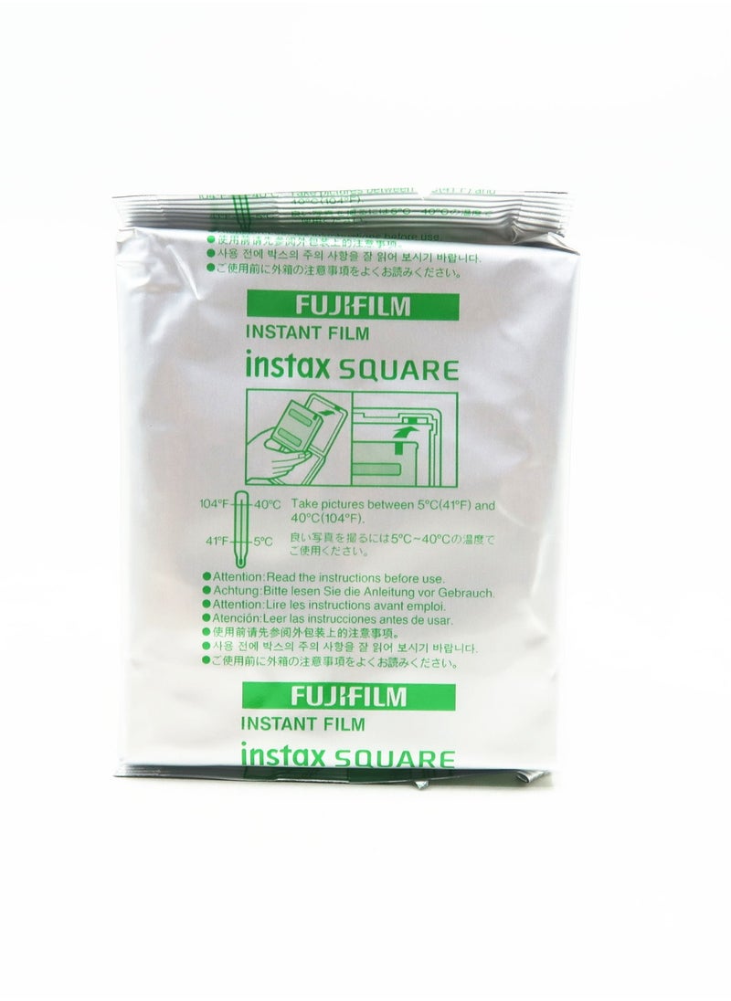 10 Sheets, Instax Square Photo Paper, White （in bulk）
