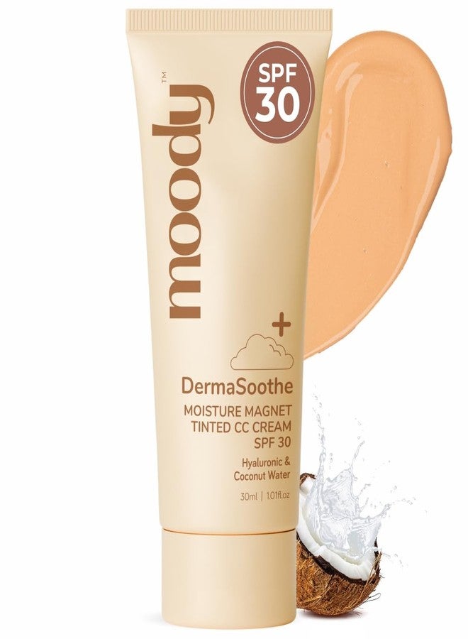 Moody Derma Soothe Moisture Magnet Tinted CC Cream with SPF 30 - (Medium Shade) | Acts as a Primer, Moisturizer, Skin Tint & Sunscreen | Light Make-Up Glow | For All Skin Types, 30ml - Image 1