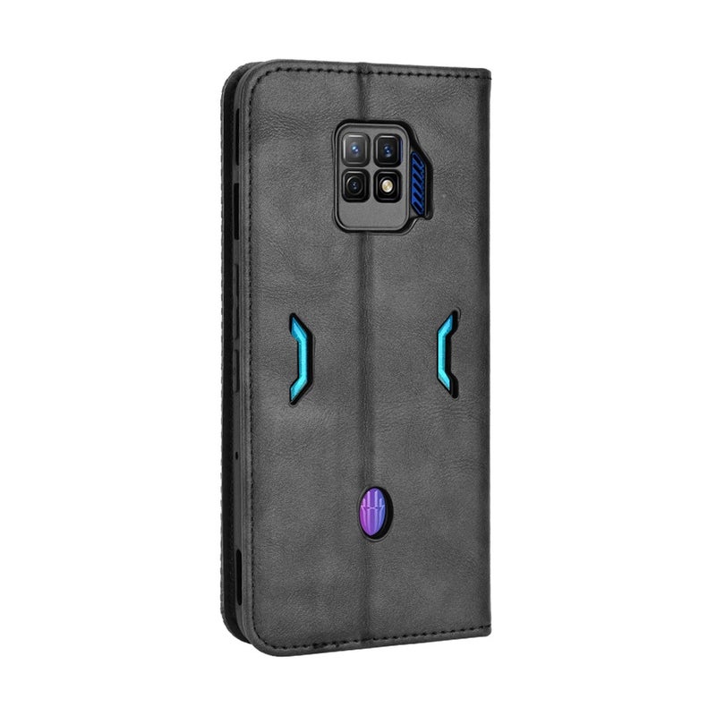 HuHa Case Cover For ZTE nubia Red Magic 7 Pro Magnetic Buckle Retro Texture Leather Phone Case(Black) - Image 3