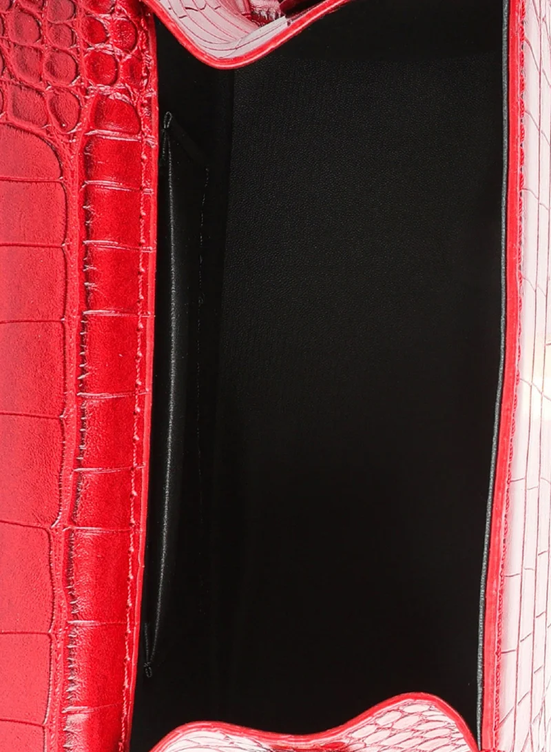 London Rag red Red Croc faux Leather Sling Bag for Women | Best Price UAE
