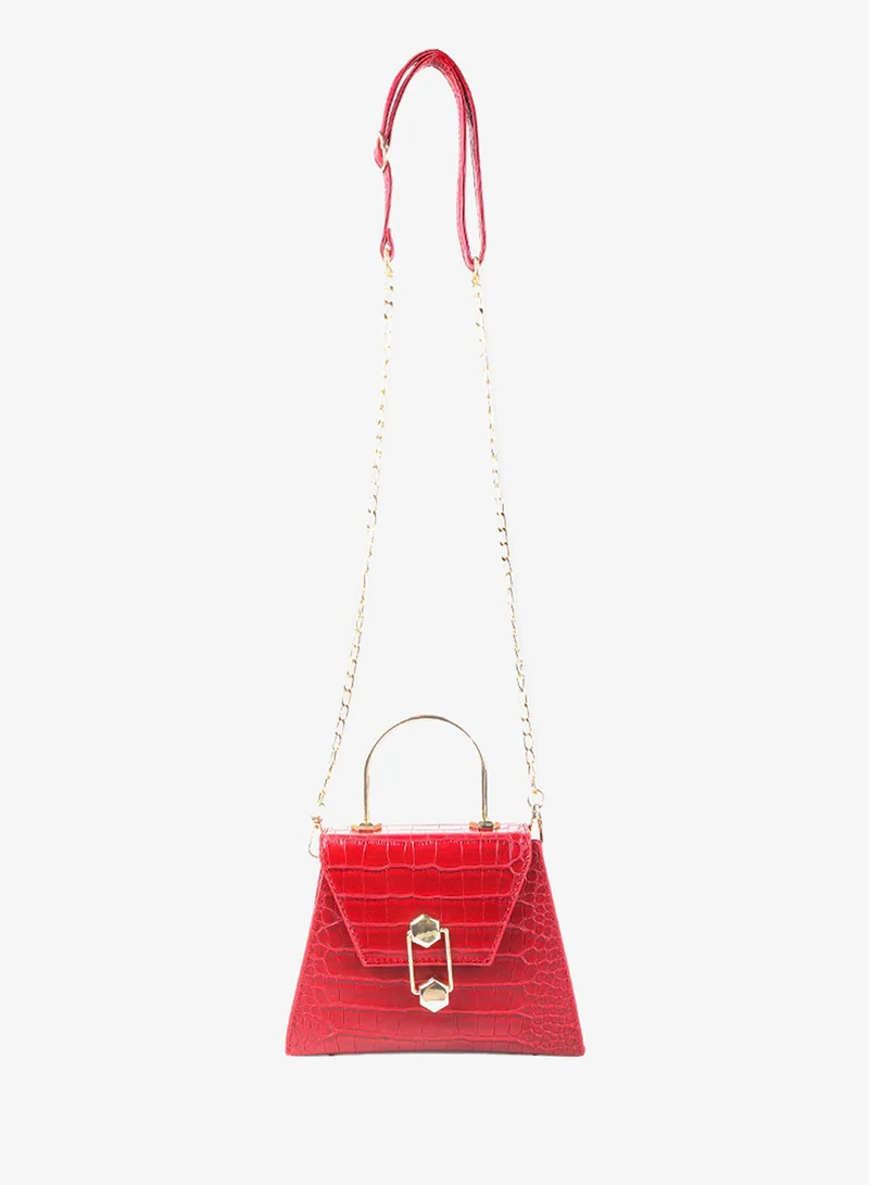 London Rag red Red Croc faux Leather Sling Bag for Women | Best Price UAE