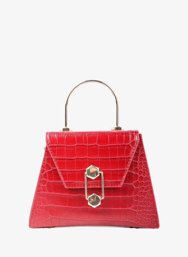 Red Croc faux Leather Sling Bag