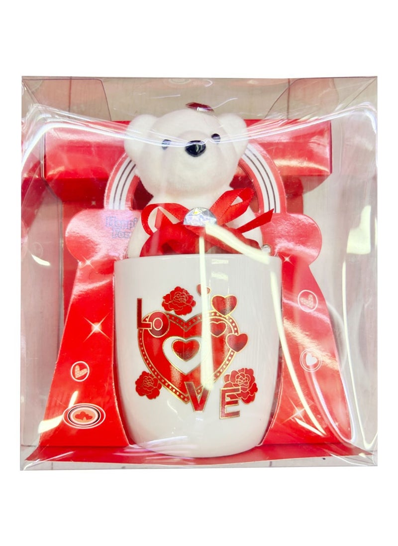 Home Smart Home Smart Ceramic Tea Mug with Teddy Bear Toy for Girls Gift Perfect Gift for Friend Couple Mother and Wife at Birthday Valentine and Anniversary Gift  - Image 1