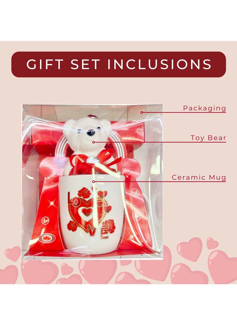 Home Smart Home Smart Ceramic Tea Mug with Teddy Bear Toy for Girls Gift Perfect Gift for Friend Couple Mother and Wife at Birthday Valentine and Anniversary Gift  - Image 3