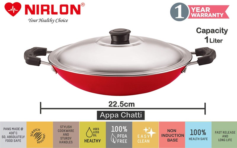 Nirlon Non Stick PFOA Free Scratch Resistant Coating Cookware Set of10 Pieces (2.6mm_DKD(J)_CS22_AC_AP7_AP12_UP7_FP12_3spoon) - Image 4