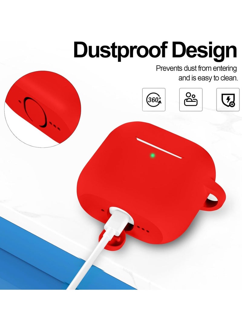 ACLIX Silicone Case For AirPods 4, Anti-Shock, Anti-Drop, Anti-Dust, Visible LED Light, Protective Cover, For AirPods 4th Generation (Red) - Image 4