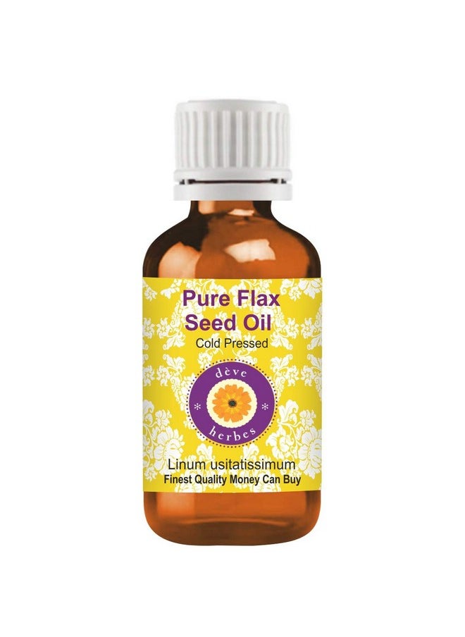 Deve Herbes - Flax Seed Oil (Linum Usitatissimum) Natural Therapeutic Grade Cold Pressed 50Ml - Image 1
