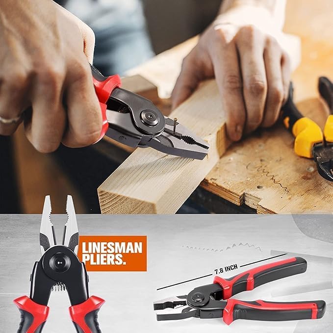 Keshmart Keshmart 5 in 1 Multipurpose Lineman Plier with Gripping Wrench Cutter Crimping Wire Stripper Fuction Combination plier Electric Cable Stripping Wrench Snapper  - Image 5