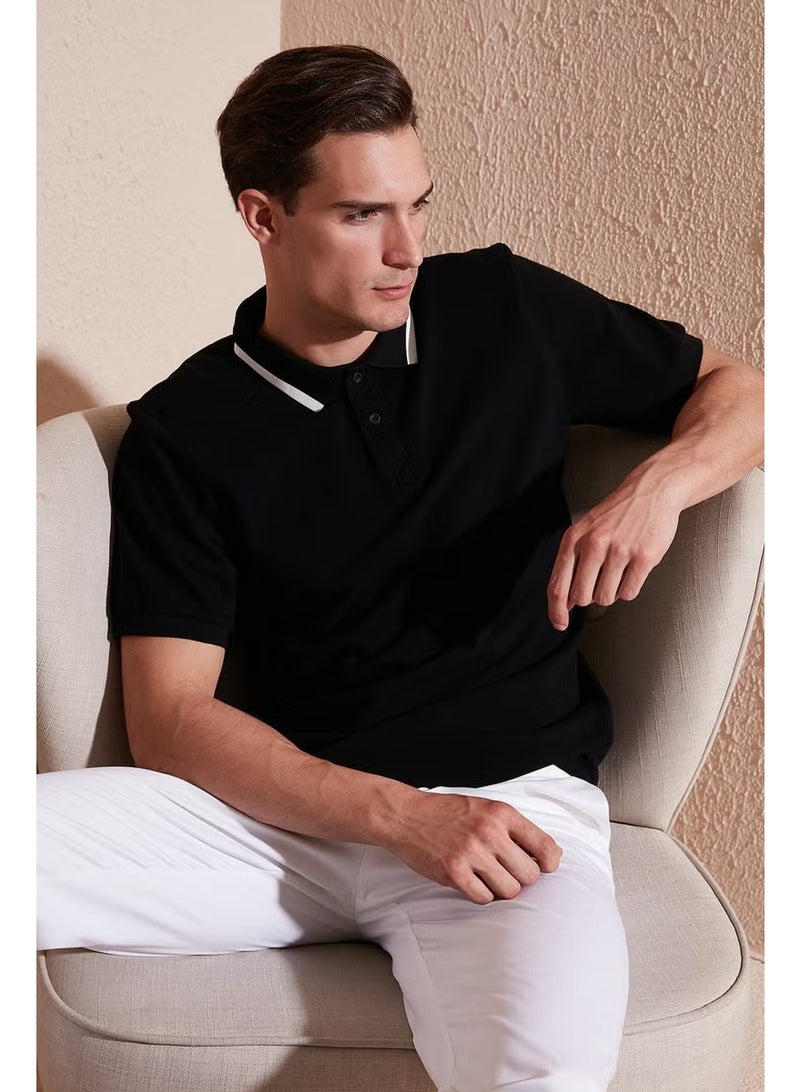 Buratti Cotton Regular Fit Buttoned Polo T Shirt Men's Polo T Shirt 59023861 - Image 1