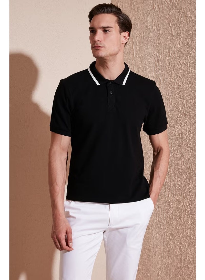 Buratti Cotton Regular Fit Buttoned Polo T Shirt Men's Polo T Shirt 59023861 - Image 3