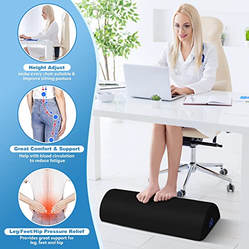StepLively Foot Rest Ergonomic Pillow for Under Desk at Work, Anti-Fatigue Footrest Support Pillow for Fatigue & Pain Relief, Comfortable for Office Chair, Car Seat & Gaming Chair - Black, Large - Image 4