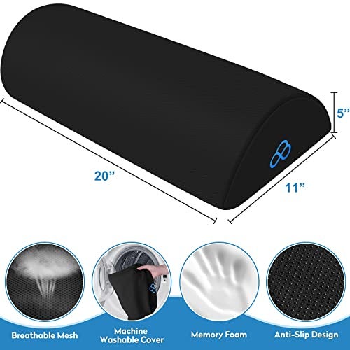 StepLively Foot Rest Ergonomic Pillow for Under Desk at Work, Anti-Fatigue Footrest Support Pillow for Fatigue & Pain Relief, Comfortable for Office Chair, Car Seat & Gaming Chair - Black, Large - Image 2