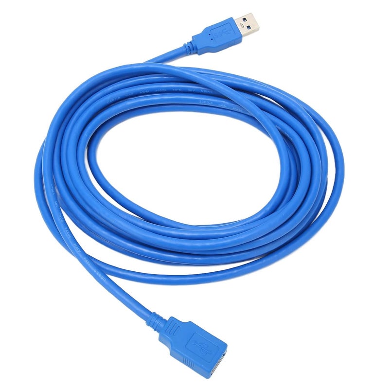 Yunseity USB 3.0 Extension Cable, 5Gbps High Speed Data Transmission 5m Light Portable, with Plug and Play, for Hard Disk Flash Drive Mouse Keyboard Printer Scanner - Image 1