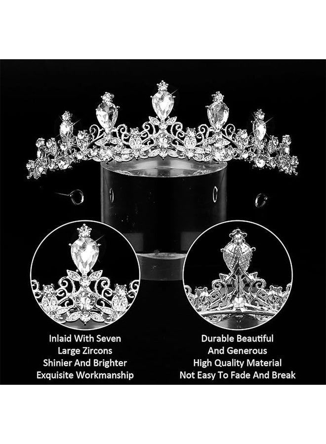 HY Tiara And Crown For Women Girls Sliver Princess Crowns Rhinestone Fairy Metal Headband Crystal Tiaras For Wedding Bridal Birthday Party Costume Prom Hair Accessories - Image 5