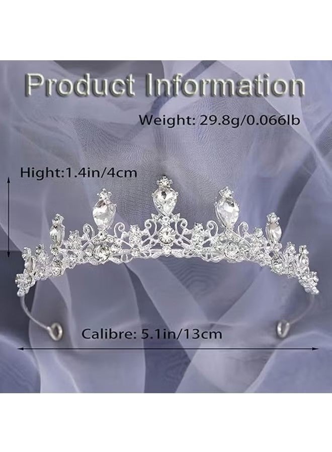 HY Tiara And Crown For Women Girls Sliver Princess Crowns Rhinestone Fairy Metal Headband Crystal Tiaras For Wedding Bridal Birthday Party Costume Prom Hair Accessories - Image 2