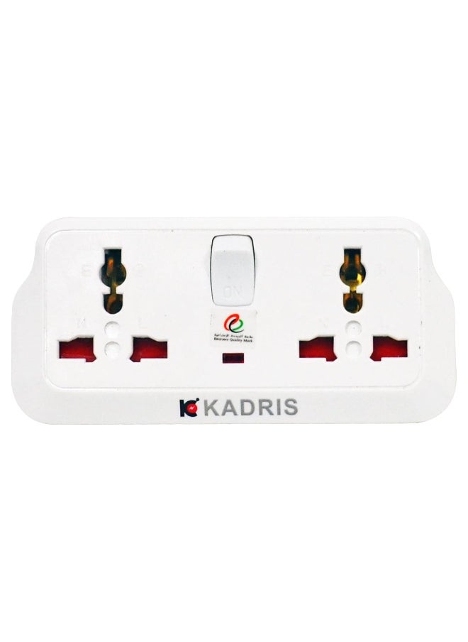KADRIS Multi Plug Extension Socket, 2 Way Electrical Outlet Extender, Wall Charger, Universal Plug Adapter, Charging Station for Home, Office, Kitchen, With Switch  - Image 3