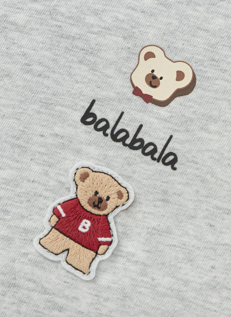 Balabala Boy Toddler Round v-neck long-sleeved T-shirt