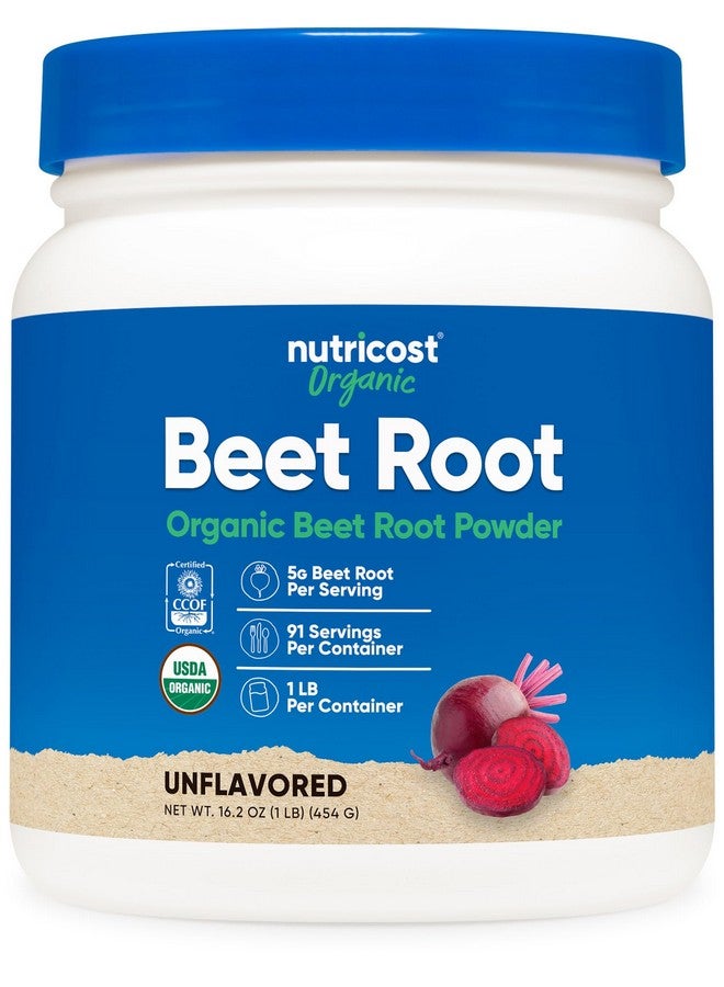 Nutricost مسحوق جذر الشمندر العضوي من نوتريكوست 1 رطل - نباتي، سوبر فود، معتمد من وزارة الزراعة الأمريكية العضوية - Image 1