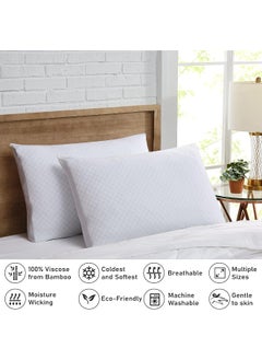 THE COLDEST WATER The Coldest Water Bamboo Pillow Cases Set of 2 - Cooling Pillowcase 2 Pack with Envelope Closure, Cool Chill & Breathable Pillow Case  - Image 2