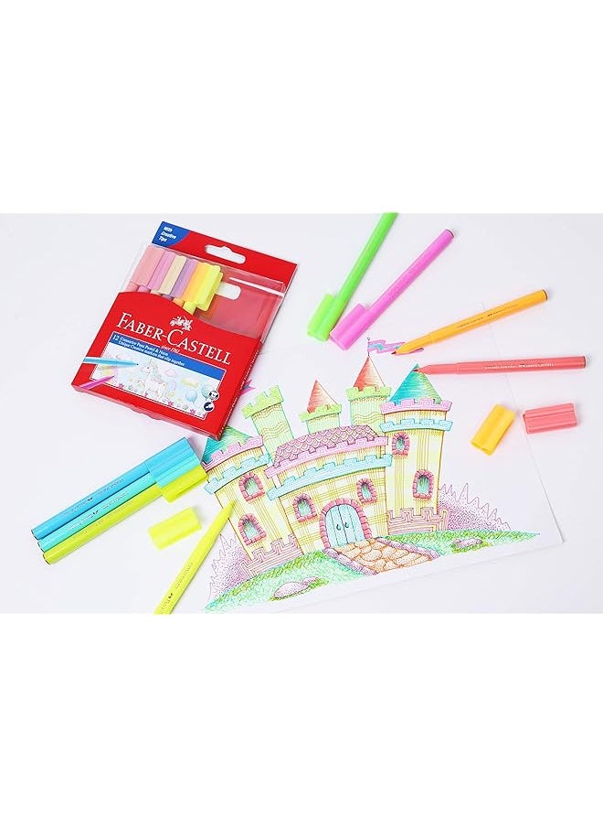 FABER-CASTELL - Connector Pen 12 Colors Neon Pastel - Image 1