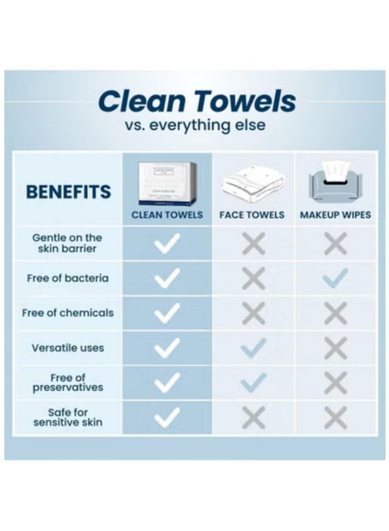 Clean Skin Club Clean Towels XL | 100% USDA Biobased Disposable Face Towels | 50 Count Ultra Soft Dry Wipes - Image 4