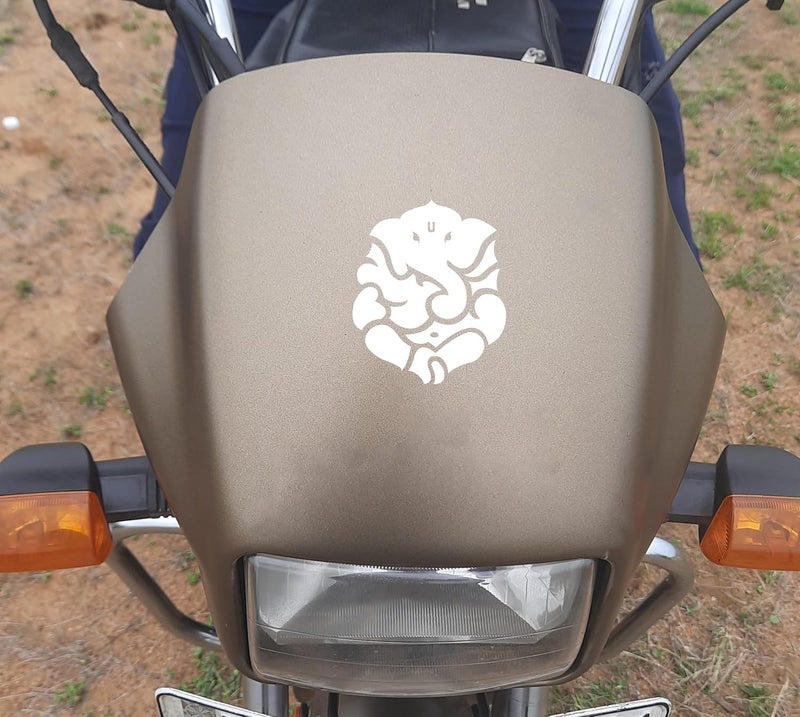 Claw cuts -god Ganesha Sticker for Bike and car Reflective Vinyl and Waterproof,Size(6.6cmx5.5cm),Pack of 2 (White)-Self-Adhesive - Image 4