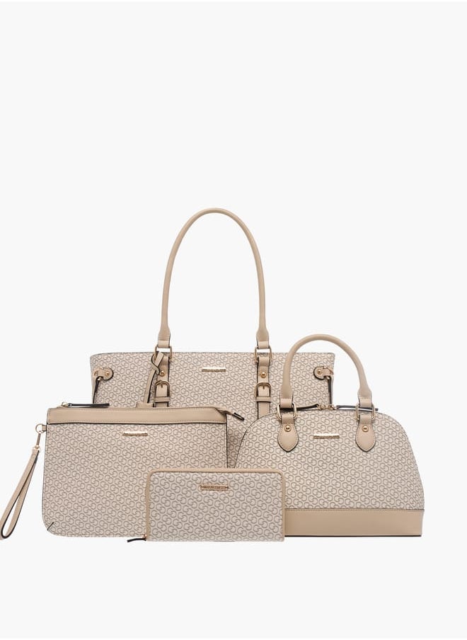 Celeste Womens Monogram Print 4-Piece Bag Set  - Image 1
