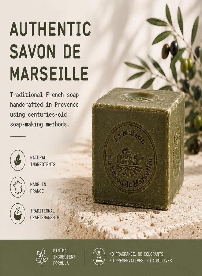 La Maison du Savon de Marseille La Maison du Savon Olive Oil Soap Bar, Savon de Marseille Soap, 21 oz - Image 2
