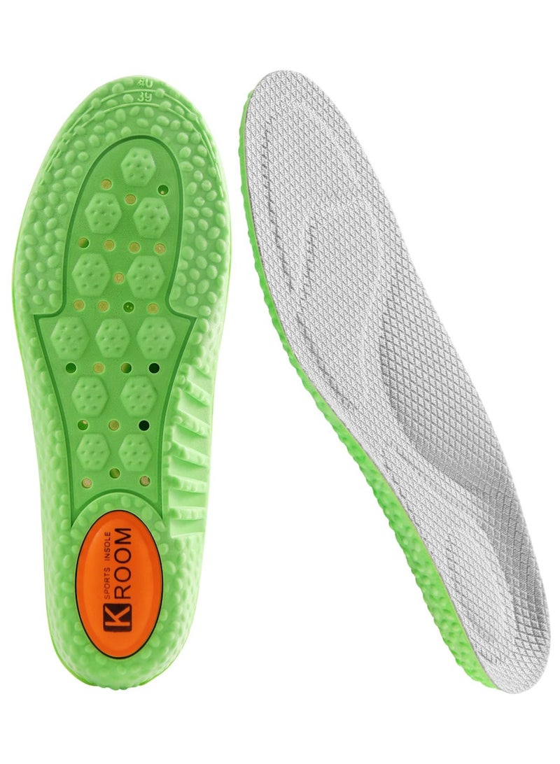 KASTWAVE Shoe Insoles for Men Women,Comfortable Sports Shoe Inserts Memory Foam Insoles,for Shock Absorption and Relieve Foot Pain,Plantar Fasciitis Arch Support Insoles Size: Men's 6.5-7 / Women's 8.5-9 - Image 1
